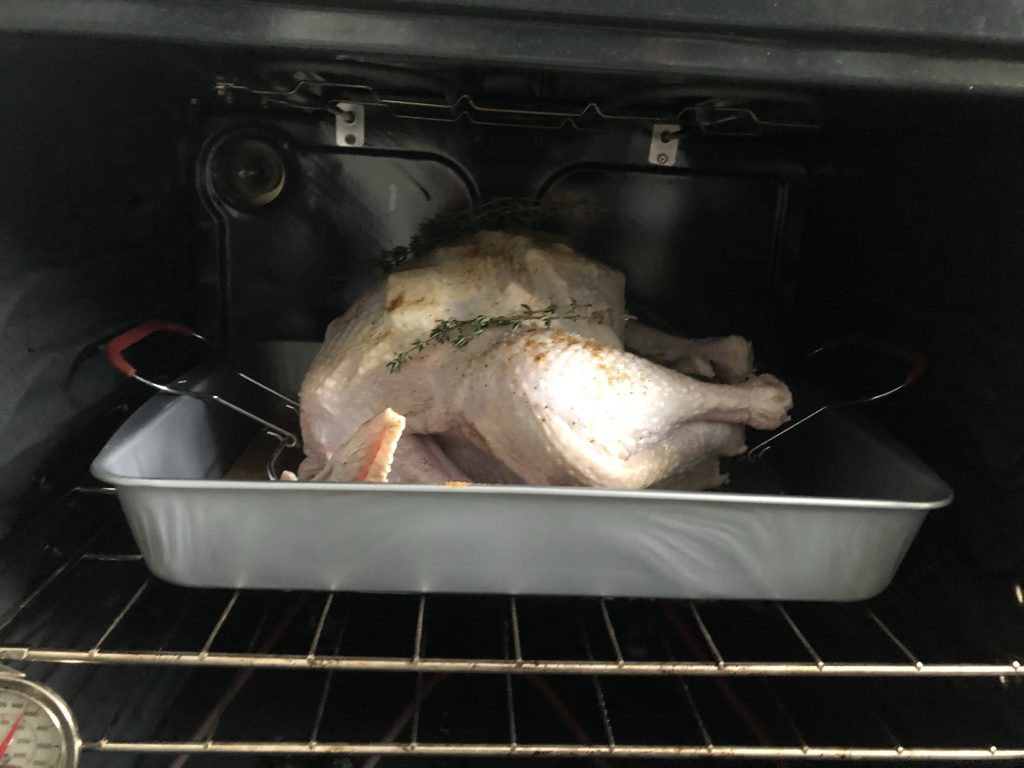 simple turkey roasting recipe with turkey in oven