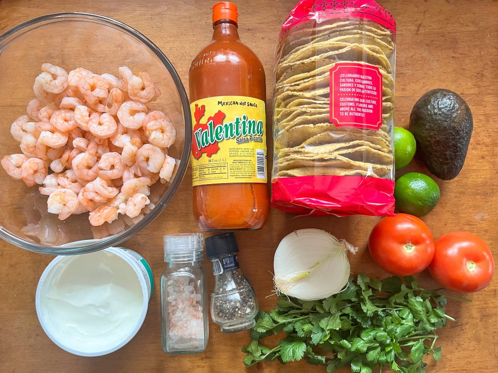 laid out ingredients to make tostadas