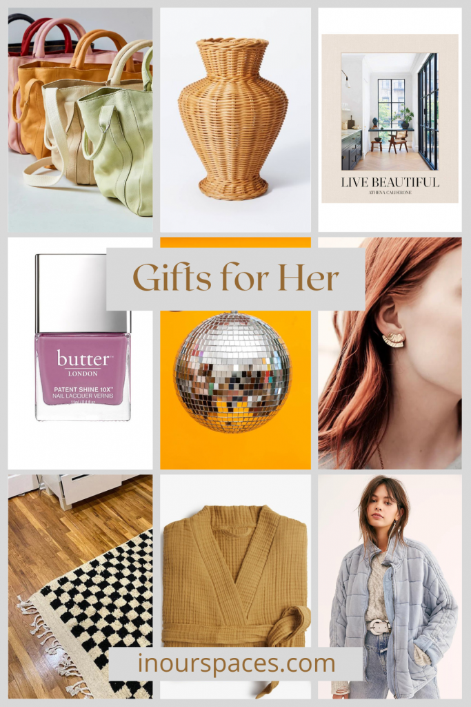 pin with images and text, "Gift for her"