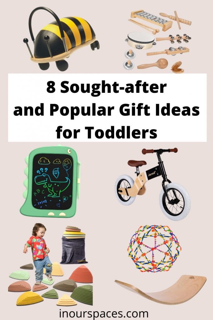 image with text 8 sought after and popular holiday gift ideas for toddlers