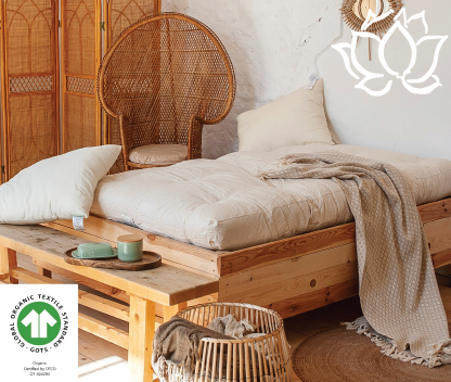 Organic mattress gots white lotus home
