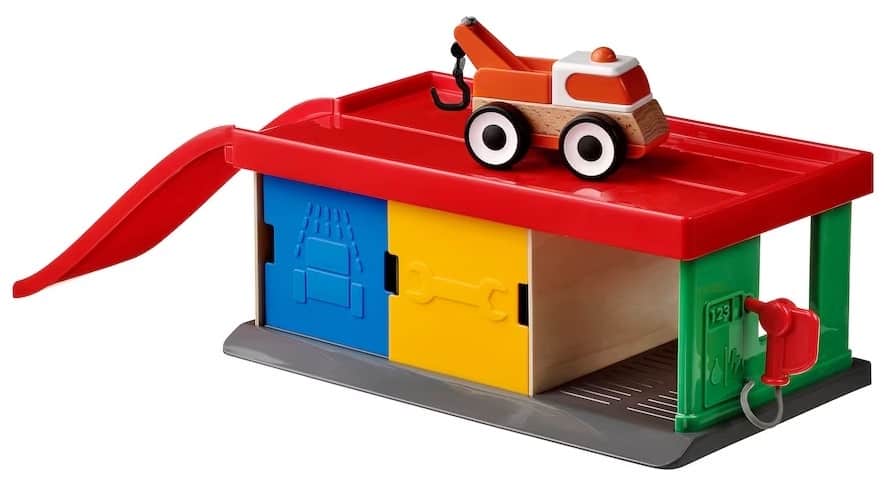 ikea toy garage with tow tuck