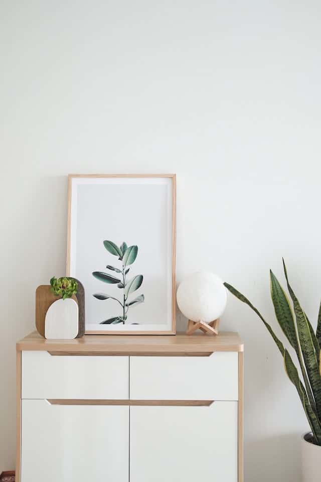 cabinet with decor on top