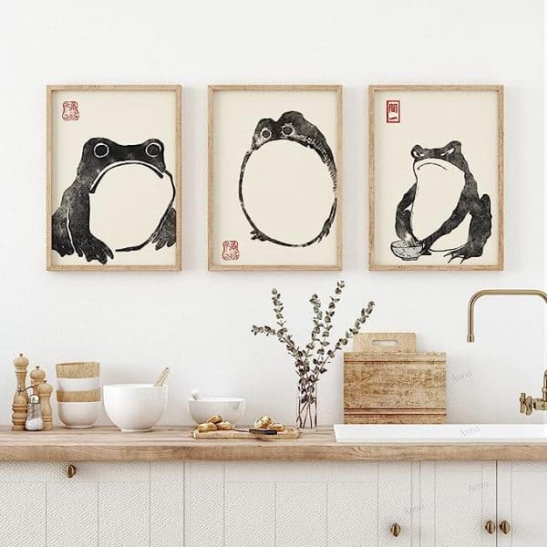 japandi art of toads