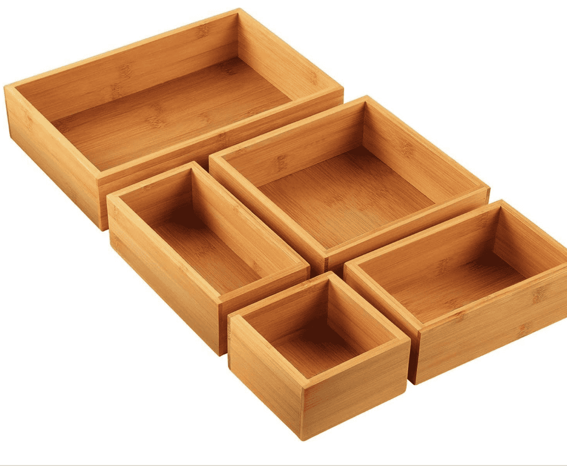 minimal bamboo drawers box organizers drawer organizers