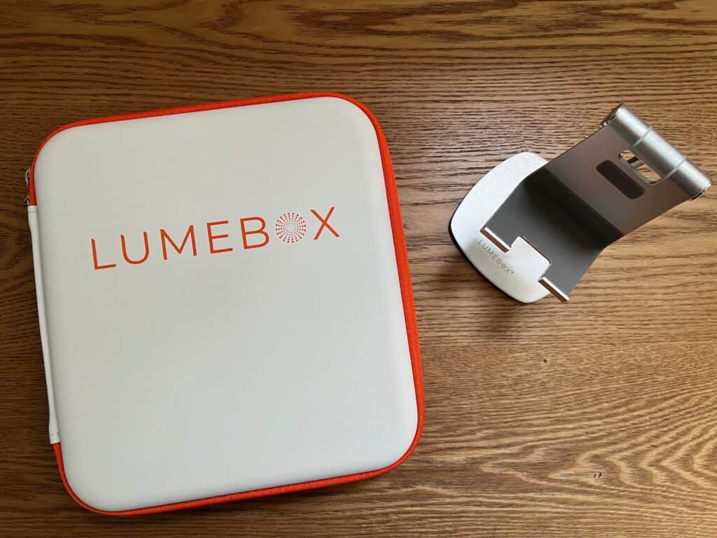 image of lumbox case and stand benefits of red light treatment